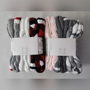 6 Pairs of Bench Women's Slipper Socks - Red, Black, White, Pink and Gray.